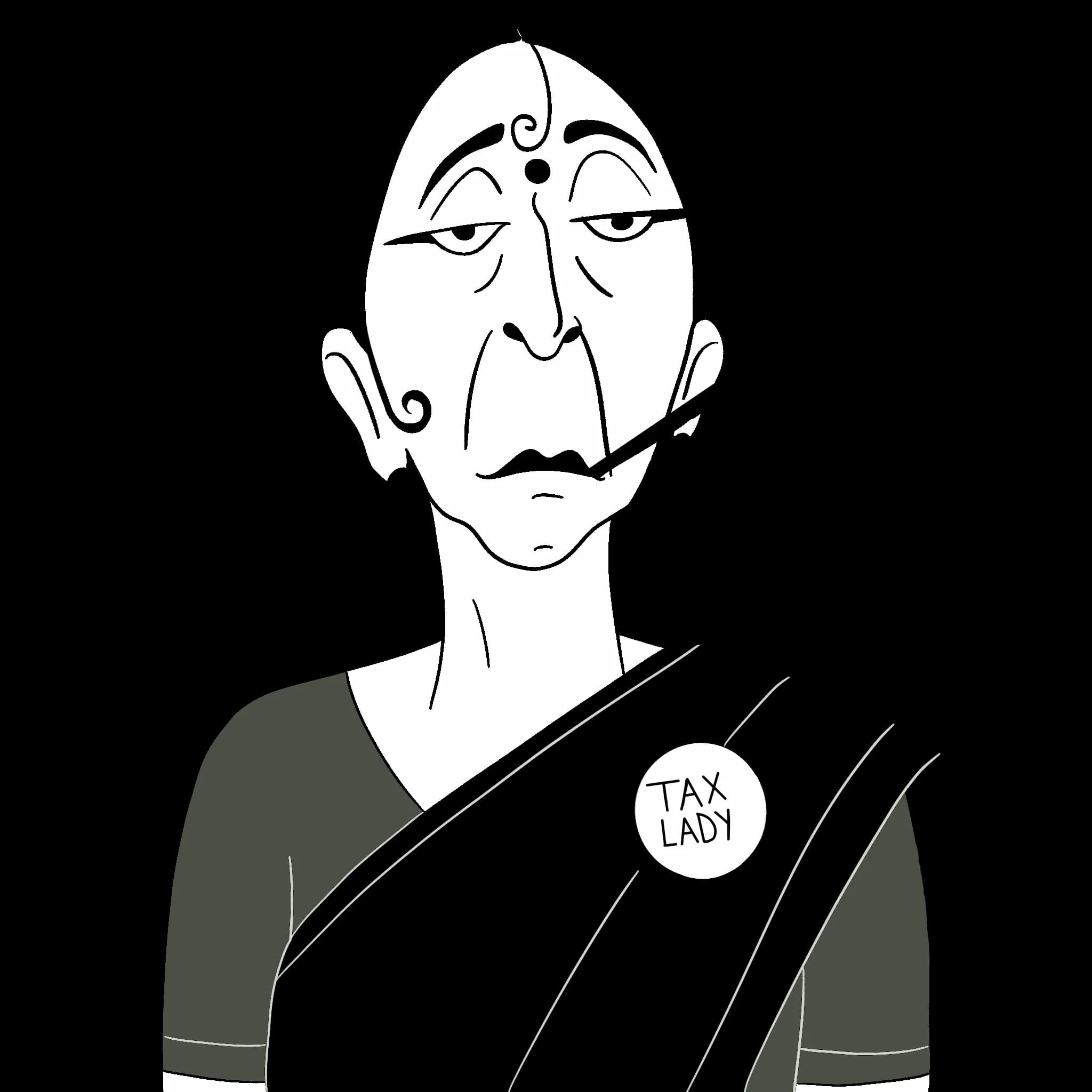 Illustration of the tax lady